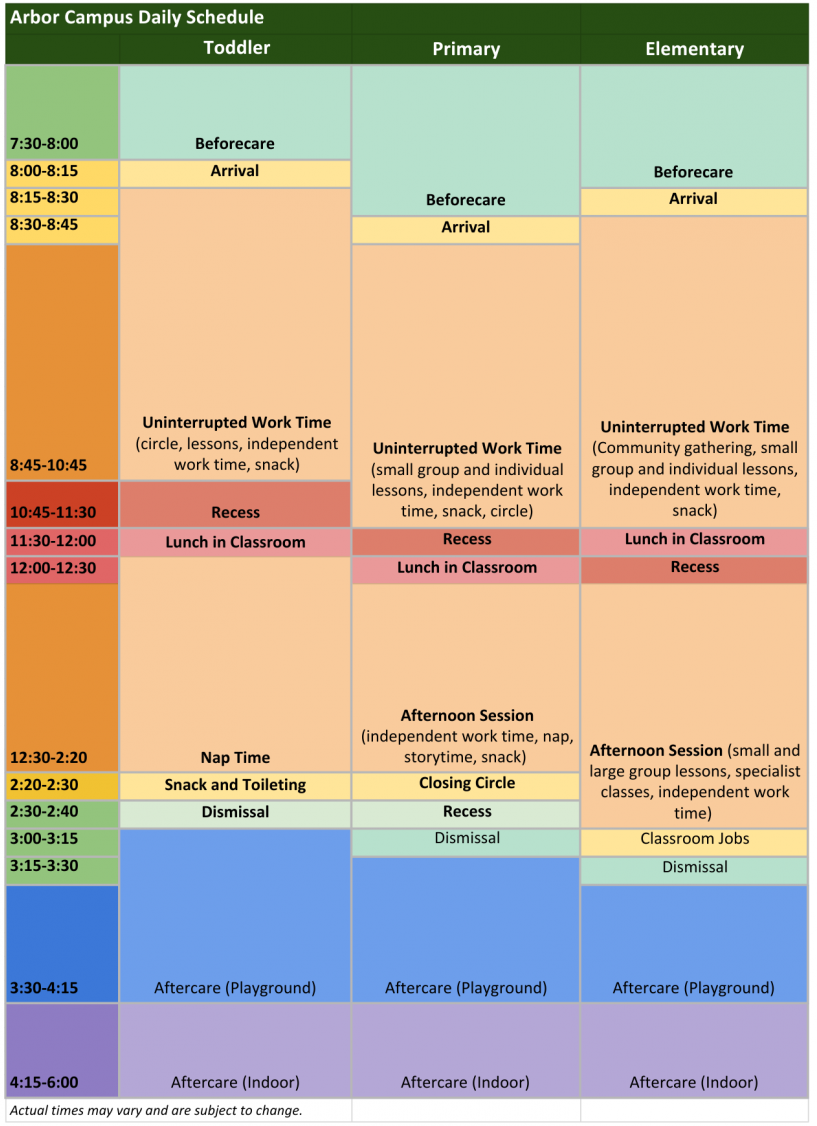Campus Daily Schedule